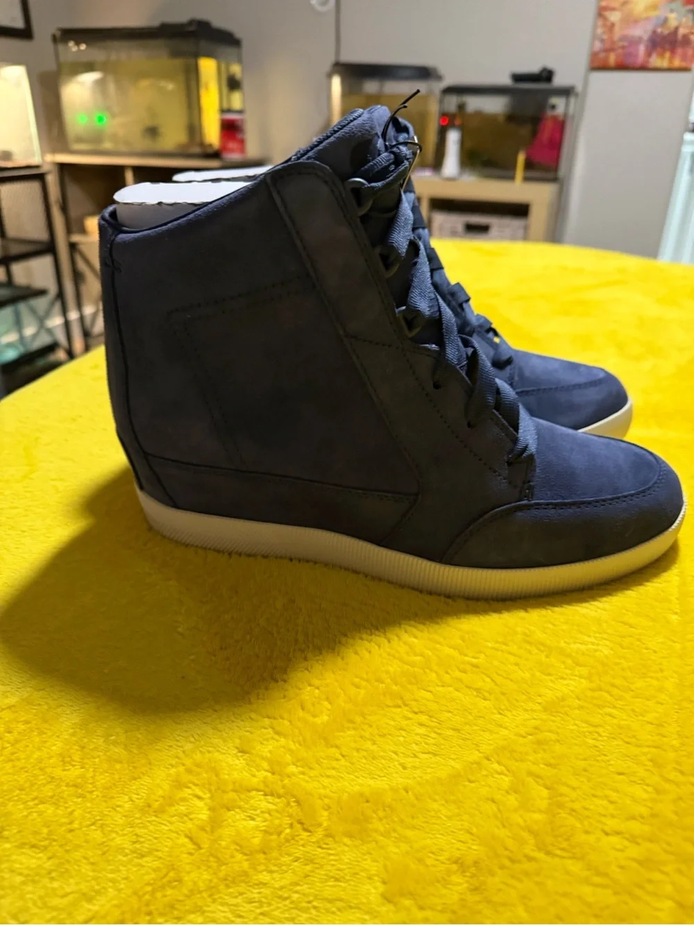Sorel Navy Blue Wedge High-Top Sneakers